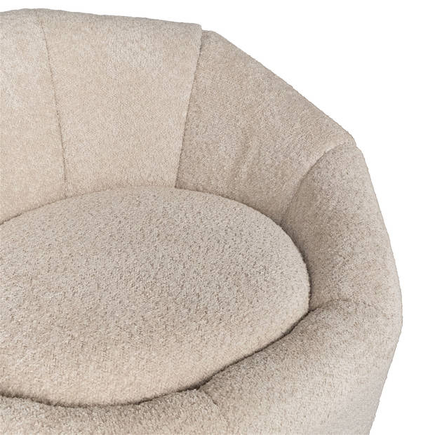 Giga Meubel - Fauteuil Beige Bouclé - Zithoogte 42cm - 95x83x69cm - Florine