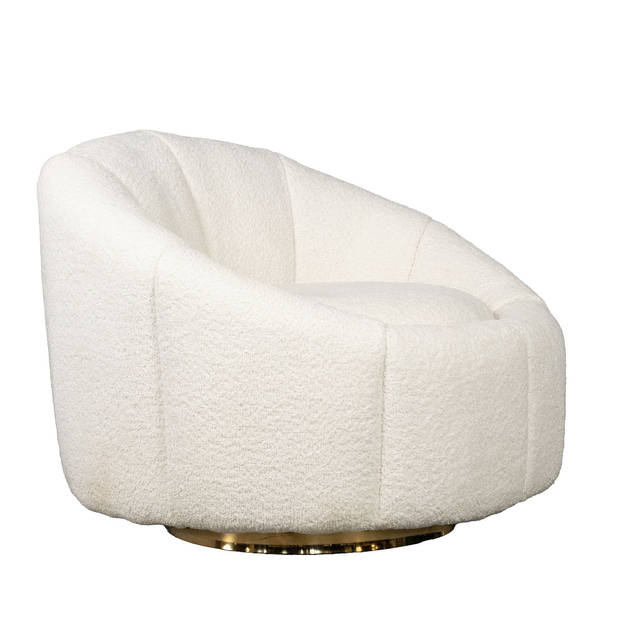 Giga Meubel - Fauteuil Wit Bouclé - Zithoogte 42cm - 95x83x69cm - Florine