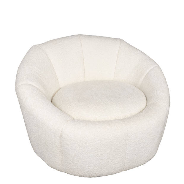 Giga Meubel - Fauteuil Wit Bouclé - Zithoogte 42cm - 95x83x69cm - Florine