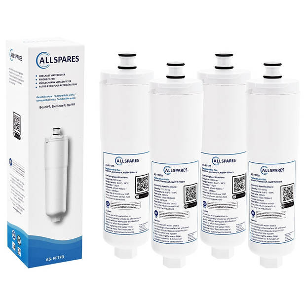 AllSpares Waterfilter (4x) voor koelkast geschikt voor Bosch / Siemens / Neff CS-52