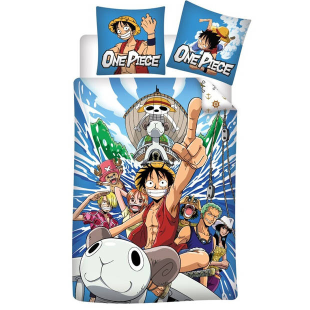 One Piece Dekbedovertrek, Red Line - Eenpersoons - 140 x 200 cm - Polykatoen