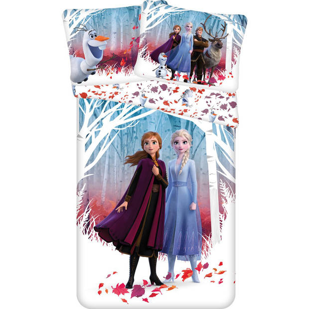 Disney Frozen Dekbedovertrek Leaves - Eenpersoons - 140 x 200 cm - Polyester