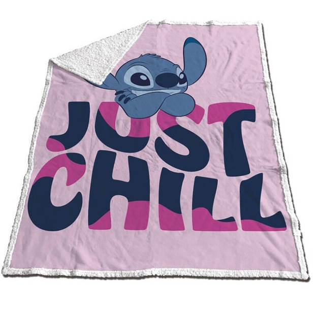 Disney Lilo & Stitch Fleeceplaid, Just Chill - 120 x 150 cm - Sherpa Fleece