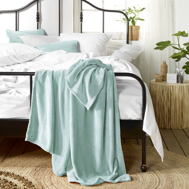 De Witte Lietaer Fleece deken Snuggly Mint - 150 x 200 cm - Mint