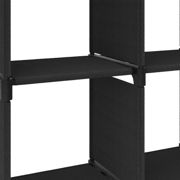 vidaXL Kast met 6 vakken 103x30x72,5 cm stof zwart