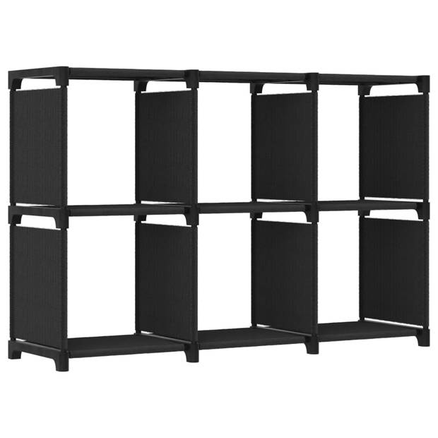 vidaXL Kast met 6 vakken 103x30x72,5 cm stof zwart