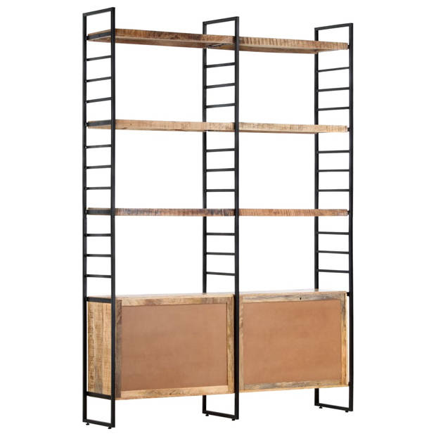 vidaXL Boekenkast met 4 schappen 124x30x180 cm ruw mangohout