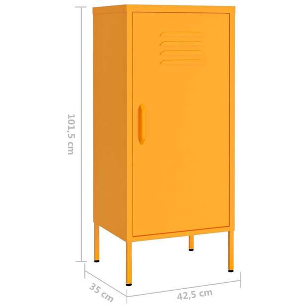 vidaXL Opbergkast 42,5x35x101,5 cm staal mosterdgeel