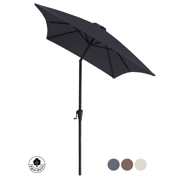 4gardenz® Parasol Rechthoek 150X250cm Kantelbaar Balkonparasol Grijs