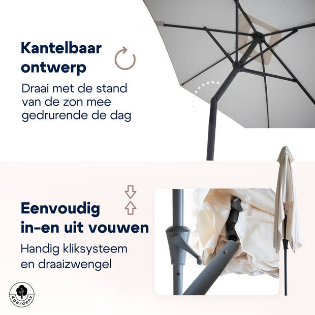 4gardenz® Parasol Rechthoek 150X250cm Kantelbaar Balkonparasol Creme