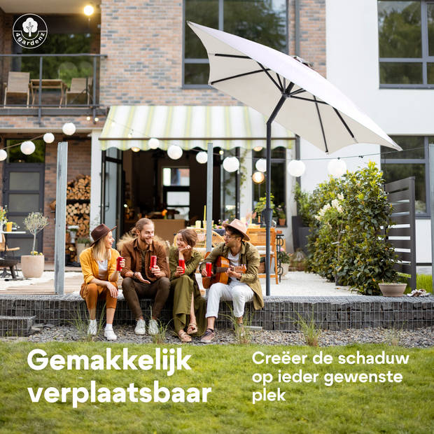 4gardenz® Parasol Rechthoek 150X250cm Kantelbaar Balkonparasol Creme