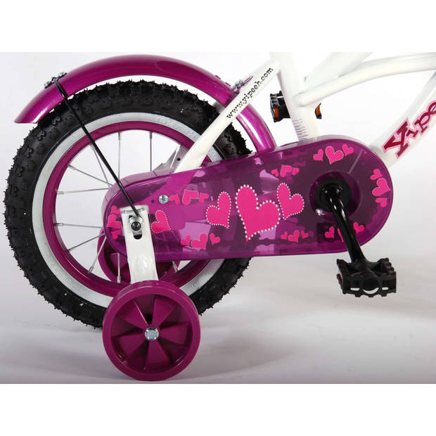 Volare Heart Cruiser Kinderfiets - Meisjes - 12 inch - Wit/Paars