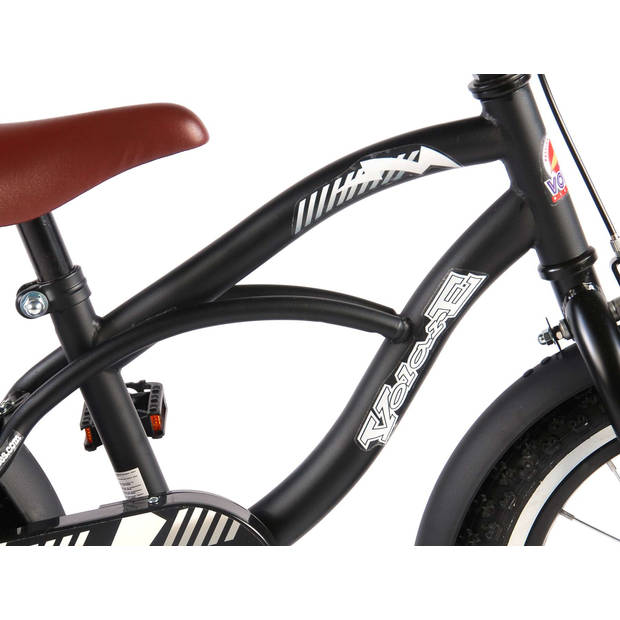 Volare Black Cruiser Kinderfiets - Jongens - 14 inch - Zwart - 95% afgemonteerd