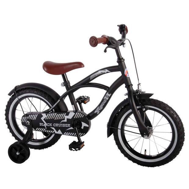 Volare Black Cruiser Kinderfiets - Jongens - 14 inch - Zwart - 95% afgemonteerd