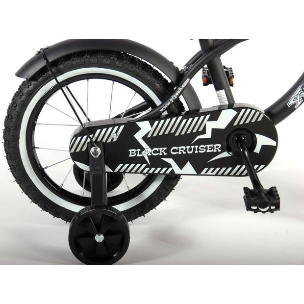 Volare Black Cruiser Kinderfiets - Jongens - 14 inch - Zwart - 95% afgemonteerd