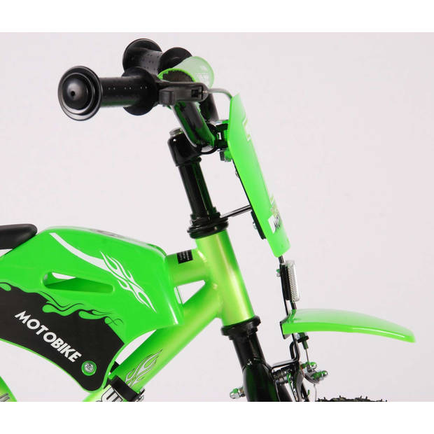 Volare Motorbike Kinderfiets - Jongens - 12 inch - Groen - 95% afgemonteerd