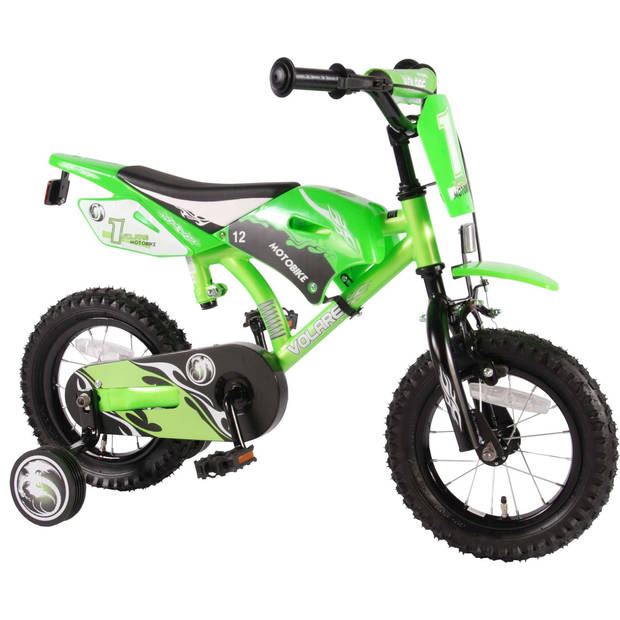 Volare Motorbike Kinderfiets - Jongens - 12 inch - Groen - Twee handremmen