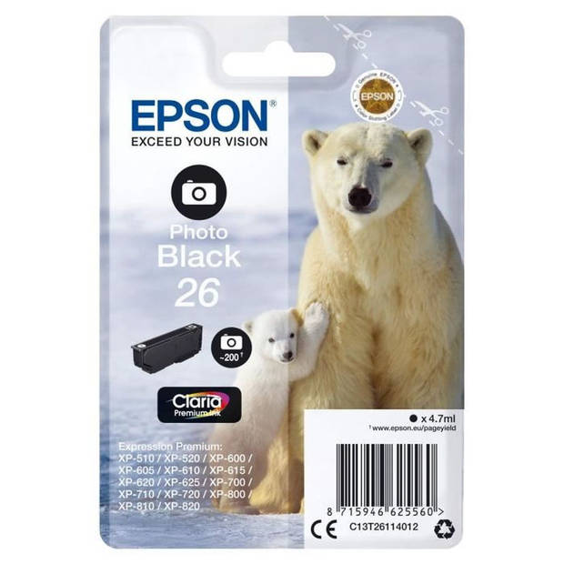 Epson 26 foto zwart cartridge
