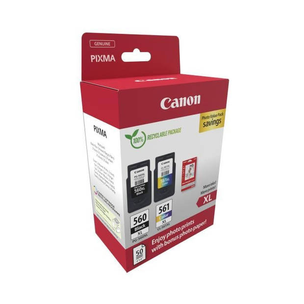 Canon photo value pack 1 x PG-560XL + 1 x CL-561XL, 300 - 400 pagina's, OEM 3712C008, 4 kleuren