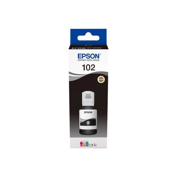 Epson inktfles 102, 7.500 pagina's, OEM C13T03R140, zwart