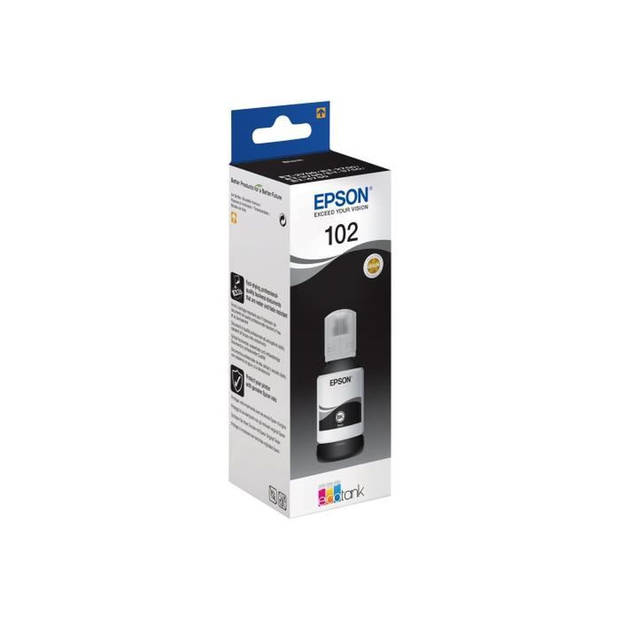 Epson inktfles 102, 7.500 pagina's, OEM C13T03R140, zwart