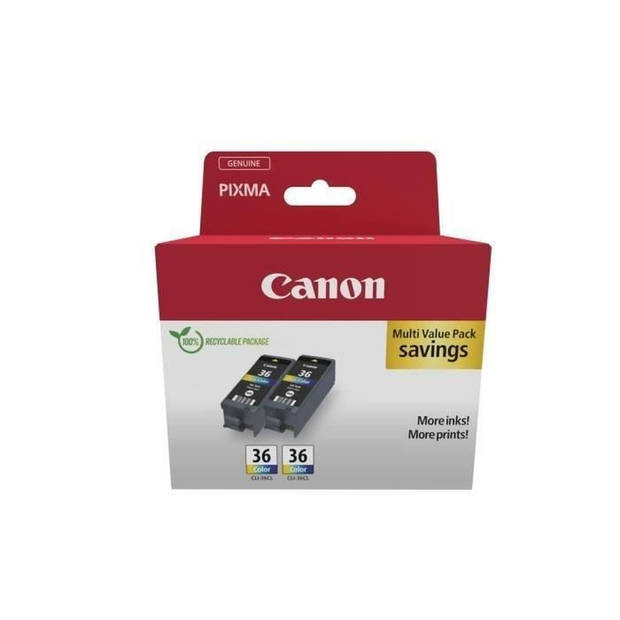 Pak met 2 kleureninktcartridges - CANON - CLI-36 CL - Inkjet - 12 ml