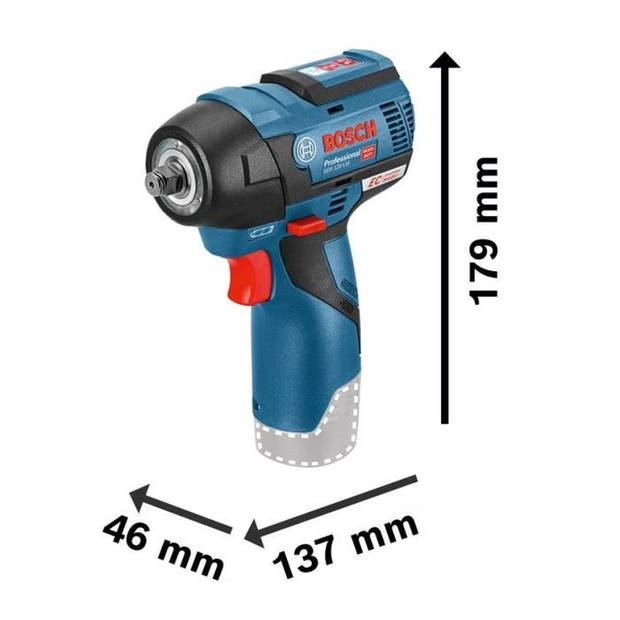 Bosch Professional GDS 12V-115 slagmoersleutel + 2 accu's 3,0Ah + L-BOXX - 06019E0103