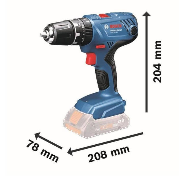 Percussion Drill Bosch Professional GSB 18V- 21 + 2 Batterijen 2.0ah + Gal 1820 LC Charger