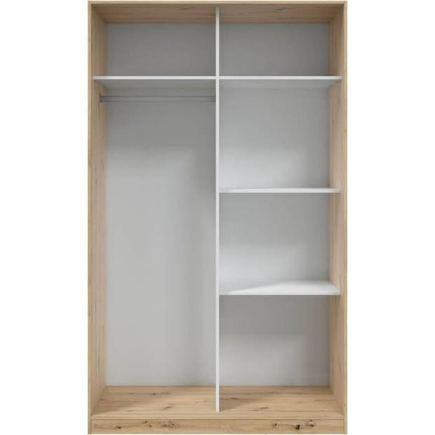 TOP kledingkast - Eiken decor - 2 schuifdeuren - L200 x H120 x D50 cm