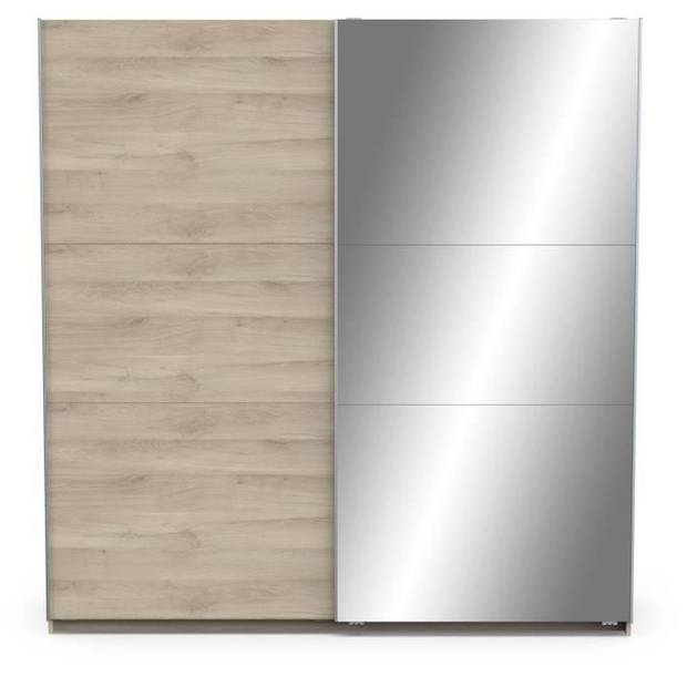 GHOST kledingkast - Kronberg eiken decor - 2 schuifdeuren + spiegel - L.194,5 x D.59,9 x H.203 cm - DEMEYERE