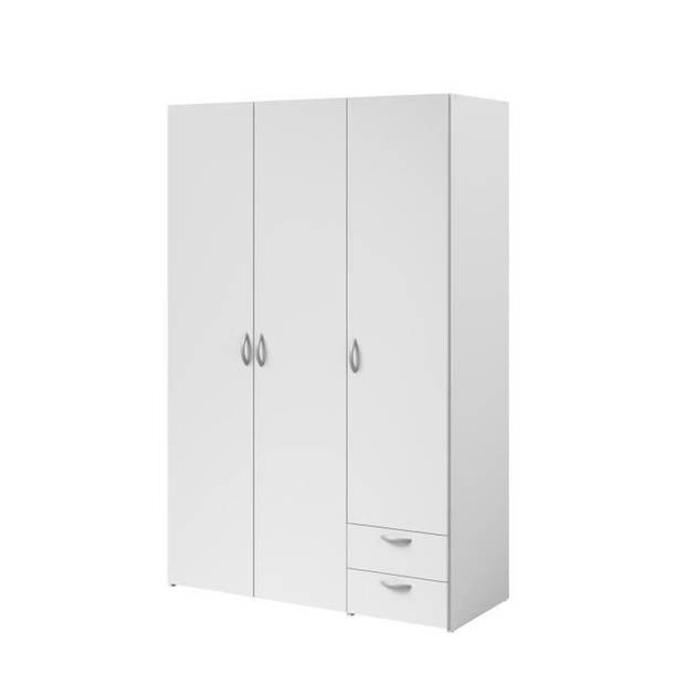 Varia garderobe - Wit decor - 3 deuren + 2 laden - L 120 x H 185 x D 51 cm - Parisot