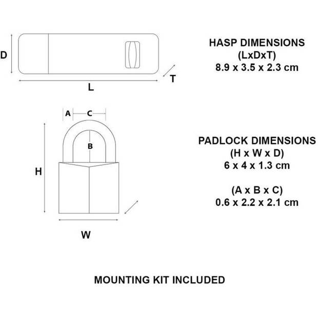 MASTERLOCK Pack hasp + hangslot