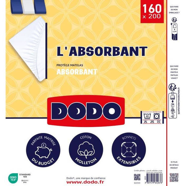 Absorberende matrasbeschermer - Polyester - 160x200 cm - Dodo
