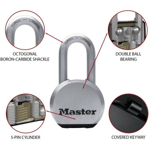 MASTER LOCK Hangslot met hoge beveiliging [Met sleutel] [Roestvrij staal] [Lange beugel] [Buitenkant] M830EURDLH