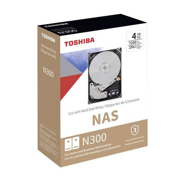 Interne harde schijf - TOSHIBA - NAS N300 - 4TB - 7200 rpm - 3,5 (HDWG440EZSTA)