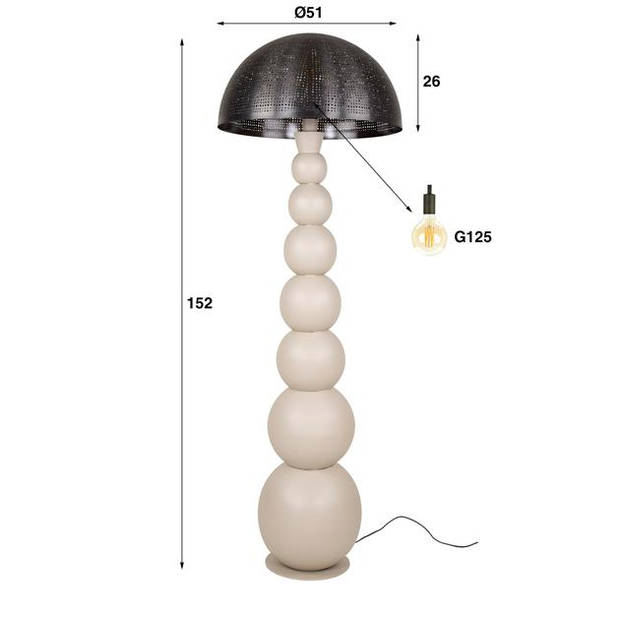 Hoyz Collection - Vloerlamp Sphere Natural - Natural Grey