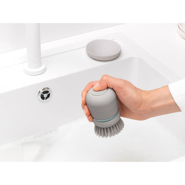 SinkSide Afwasborstel met Zeepreservoir - Mid Grey