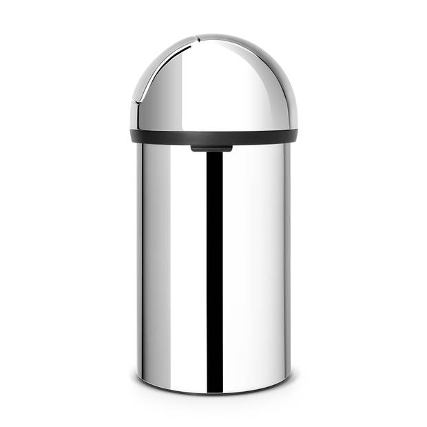 Push Bin afvalemmer, 60 liter - Brilliant Steel