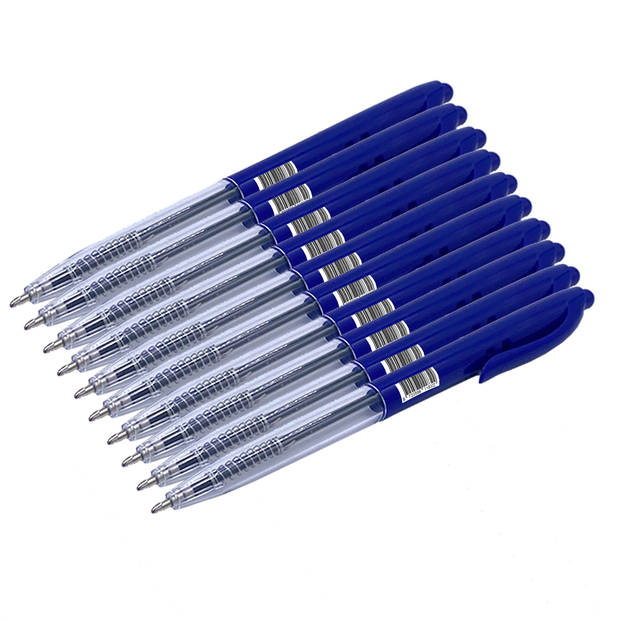 DULA Balpen drukknop Blauw - 10 stuks