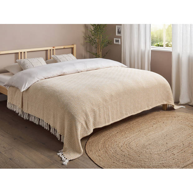 Beliani TOUTLI - Sprei-Beige-Katoen