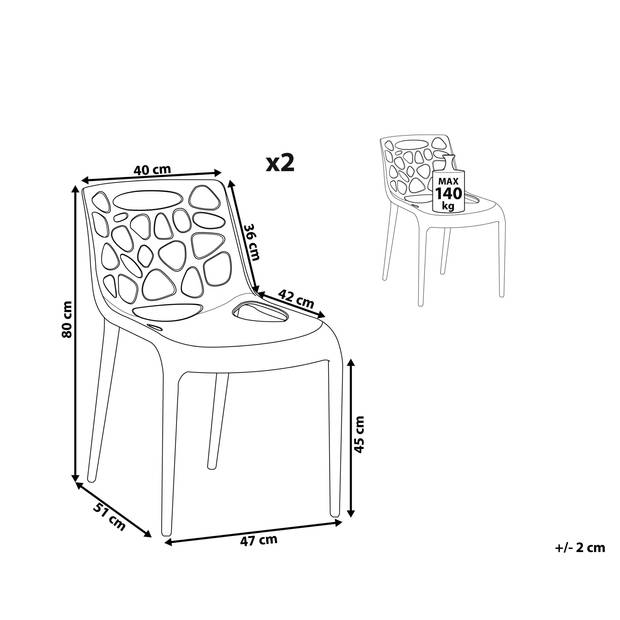 Beliani MORGAN - Eetkamerstoel-Zwart-Synthetisch materiaal