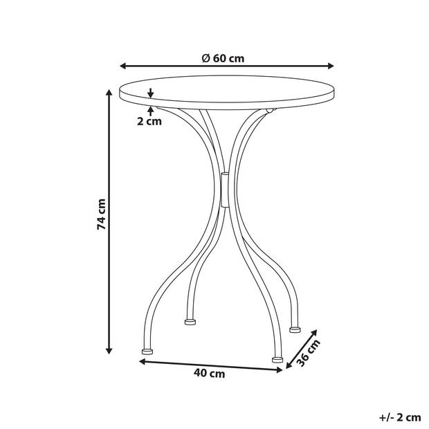 Beliani SPELLO - Tuintafel-Wit-IJzer