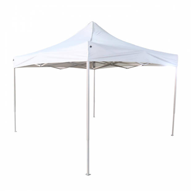 Partytent easy-up 3 x 3 - harmonica frame - 420D Oxford wit tentdoek met PVC coating