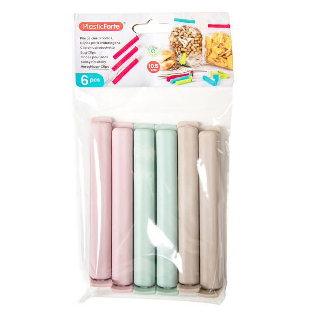 Plasticforte 30x afsluitclips / vershoudclips - 10 cm - keuken/voedsel zakjes afsluiten - Vershoudknijpers