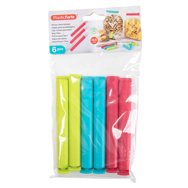 Plasticforte 30x afsluitclips / vershoudclips - 10 cm - keuken/voedsel zakjes afsluiten - Vershoudknijpers