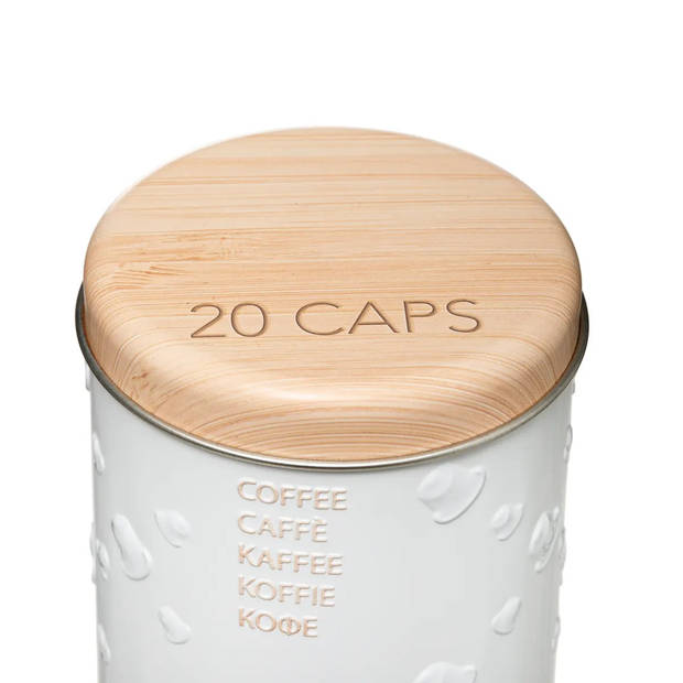 5Five Koffie pads voorraadbus/bewaarblik - metaal - 18 x 8 cm - voor 20 pads - Voorraadblikken