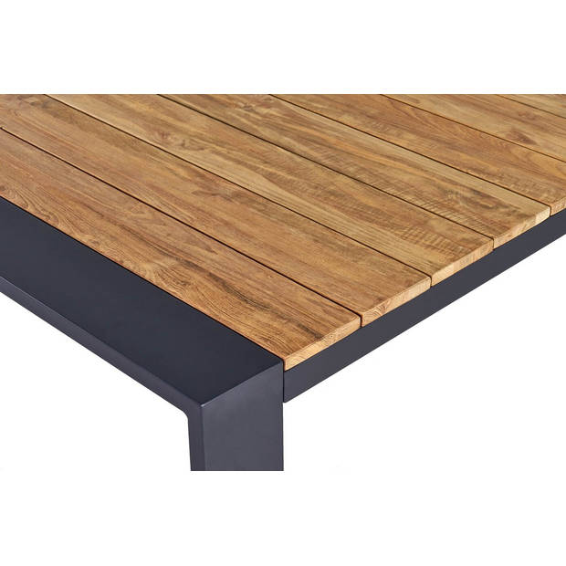 Sens-Line - Kingston teakhout - Tuintafel - 180 cm - Zwart/ Bruin