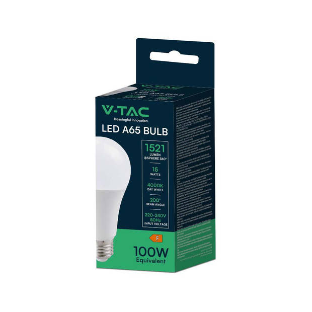 V-TAC VT-2015-N LED Lampen - GLS E27 - IP20 - 15 Watt - 1521 Lumen - 4000K