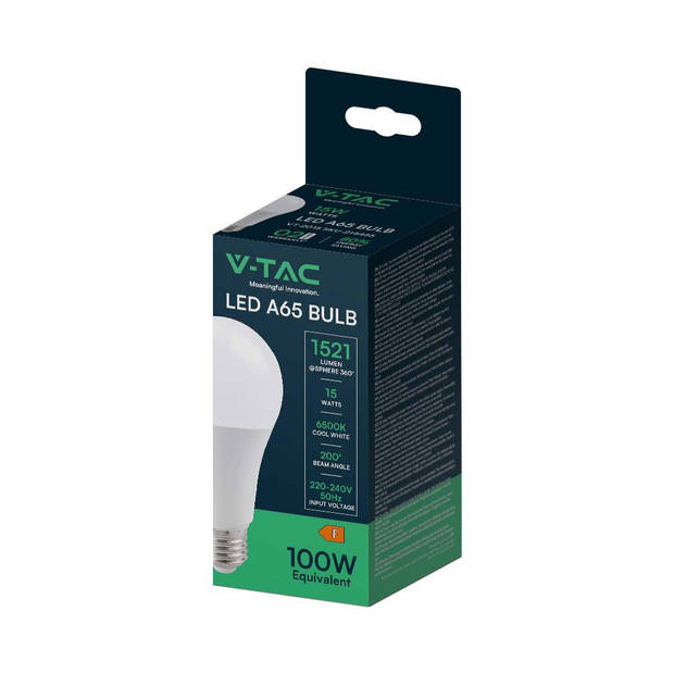 V-TAC VT-2015-N LED Lampen - GLS E27 - IP20 - 15 Watt - 1521 Lumen - 6500K