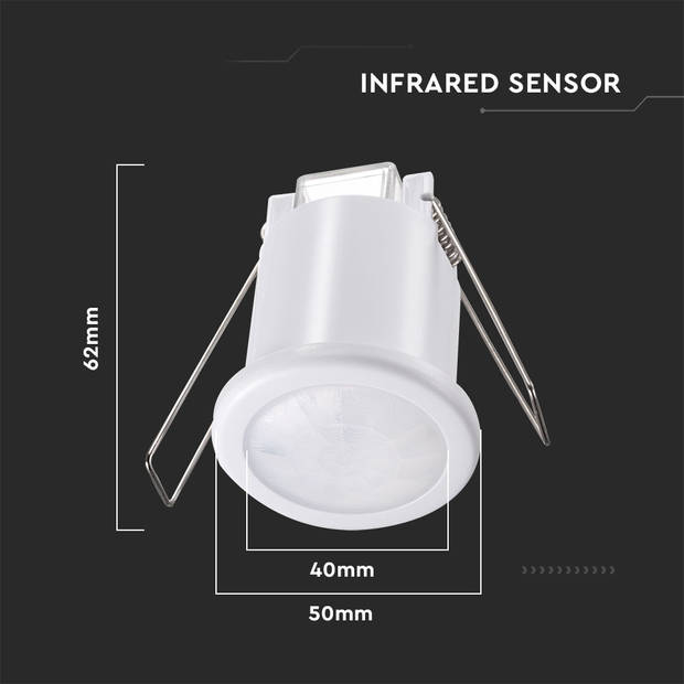 V-TAC VT-8092 Bewegingssensoren - Infraroodsensor - Wit - IP20